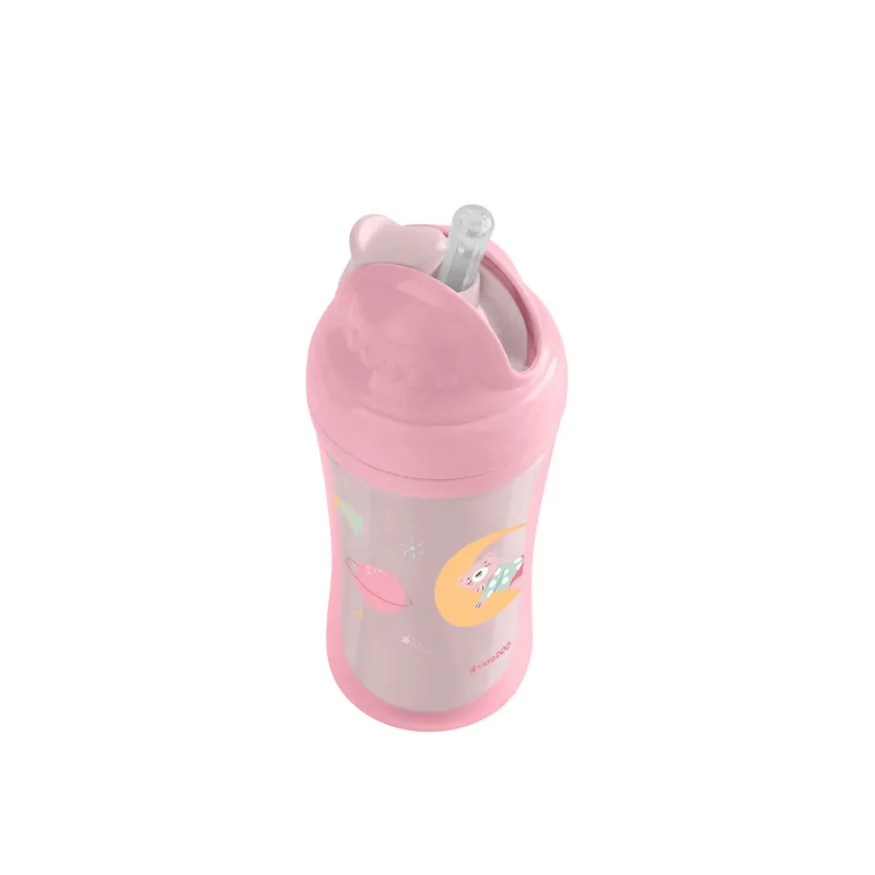 KikkaBoo Hrnek se silikonovým brčkem 220ml 8m+ Moony me