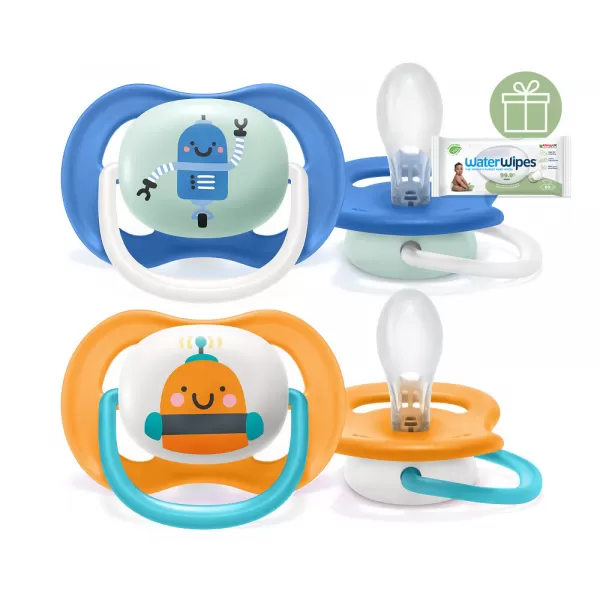 Philips AVENT Šidítko Ultra air Play 6-18m, 2 ks+WW Soapberry 60ks