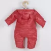 New Baby Zimní kojenecká kombinéza s kapucí a oušky Pumi red raspberry