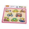 Viga Dětské dřevěné puzzle s úchyty Vozidla