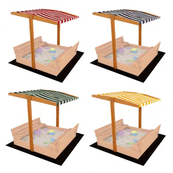 Baby Mix Stříška pro dětské dřevěné pískoviště 120x120 cm modro-bílá