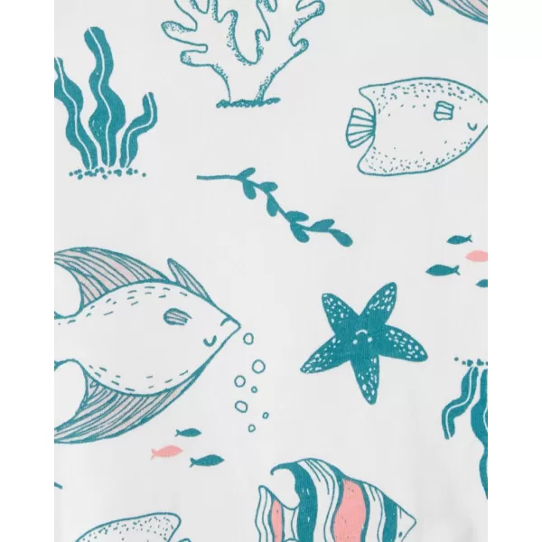 CARTER'S Set 2dílný body bez rukávů, overal letní kr. rukáv Ivory Ocean dívka LBB 9m