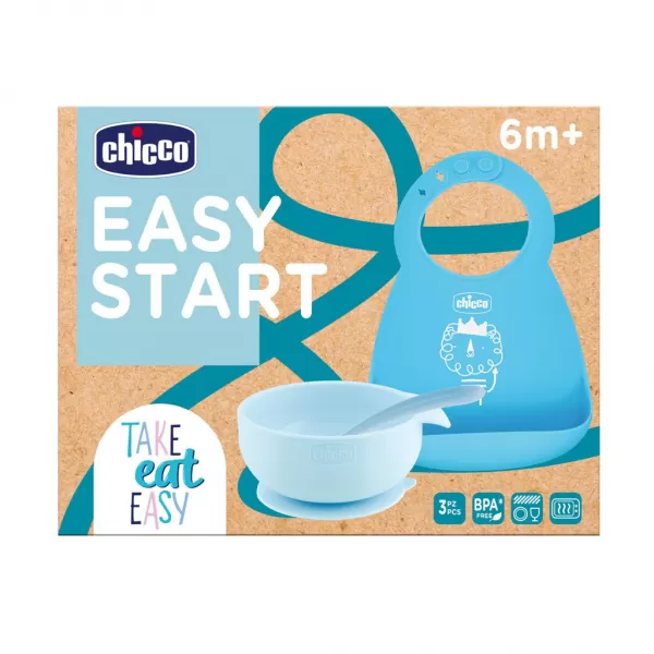 CHICCO Set jídelní silikonový - 6m+