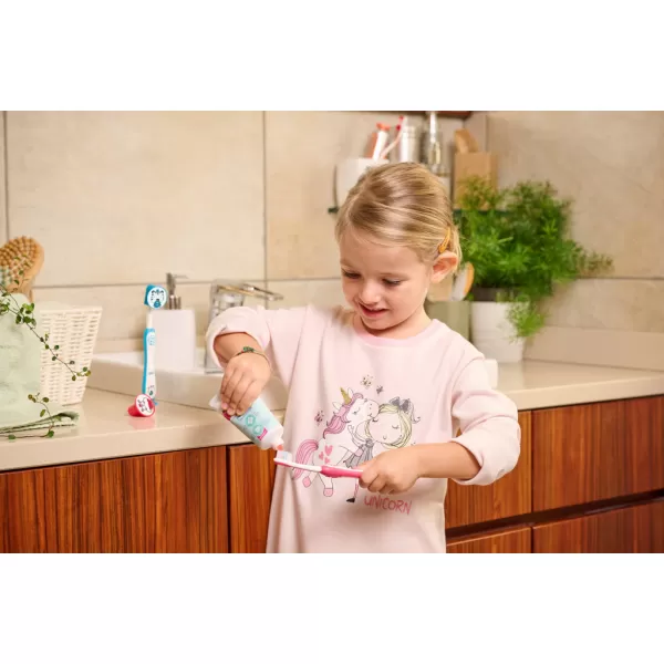 CHICCO Set zubních kartáčků pro děti Hippo-Panda 3-6r, 2ks