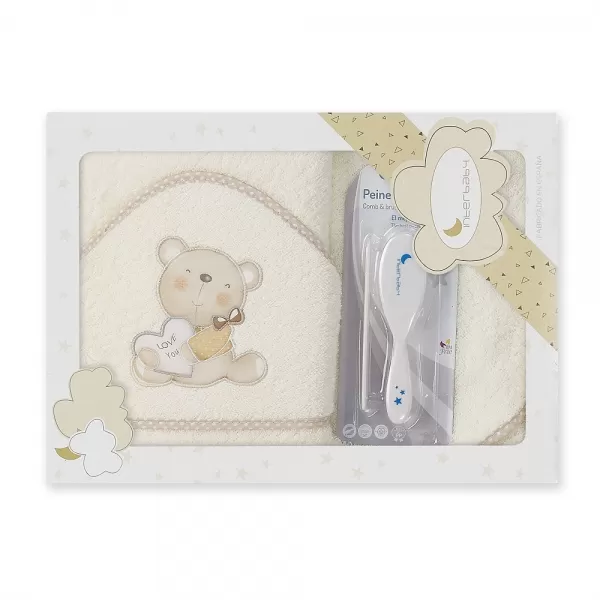 INTERBABY Osuška froté medvídek love + hřeben