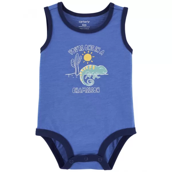 CARTER'S Body bez rukávů Blue Chameleon kluk 6m