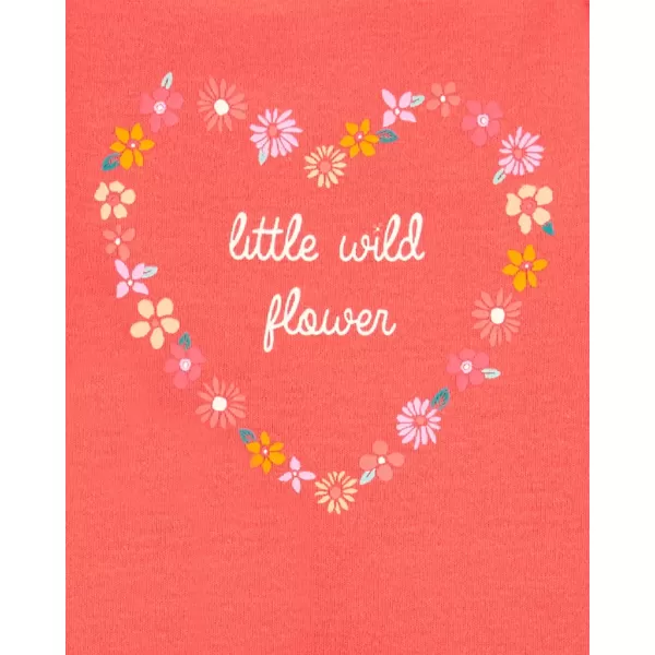 CARTER'S Set 3dílný triko na ramínka, body na ramínka, kraťasy Orange Flowers holka 6m