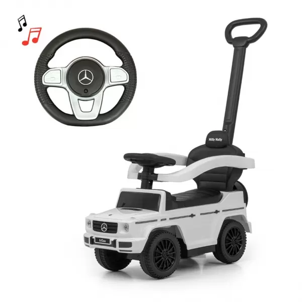 Milly Mally Odrážedlo s vodící tyčí MERCEDES G350d bílé