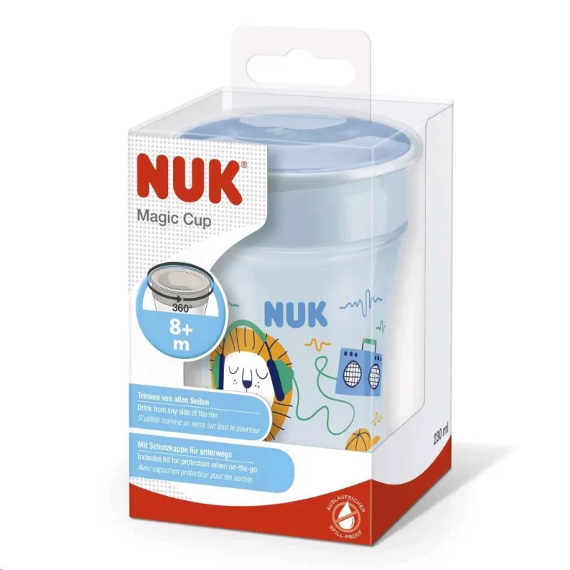 Nuk Dětský hrníček Magic 360° s víčkem light blue