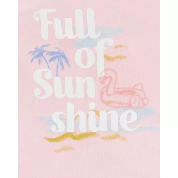 CARTER'S Set 3dílný body na ramínka, tílko, kraťasy Pink Sunshine holka 6m