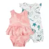 CARTER'S Set 2dílný body bez rukávů, overal letní kr. rukáv Ivory Ocean dívka LBB 12m