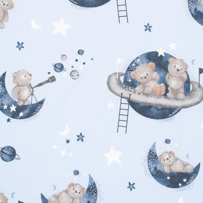 New Baby Bavlněné prostěradlo do kočárku Teddy bear in space 35x75cm