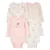 CARTER'S Body dlouhý rukáv Pink/Ivory holka 4ks NB/vel. 56