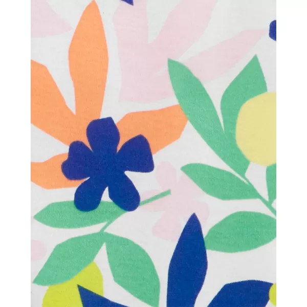 CARTER'S Set 3dílný body kr. rukáv, triko kr. rukáv, kraťasy Orange Flower holka 3m