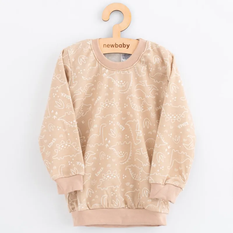 New Baby Dětské bavlněné pyžamko beige dino