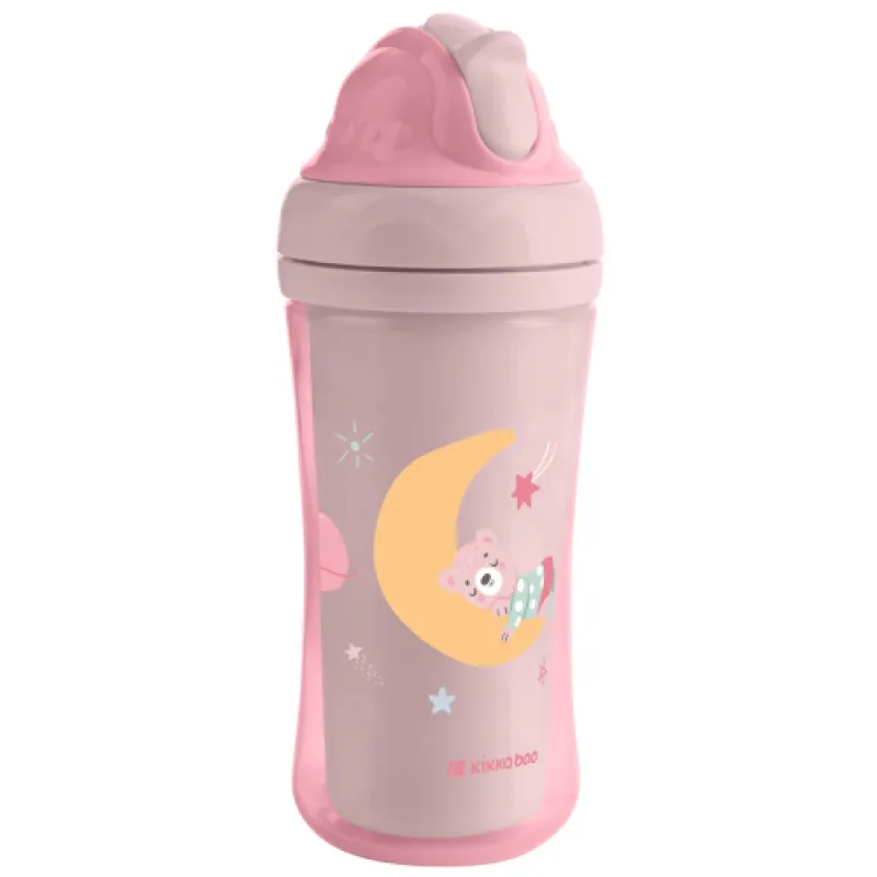 KikkaBoo Hrnek se silikonovým brčkem 220ml 8m+ Moony me