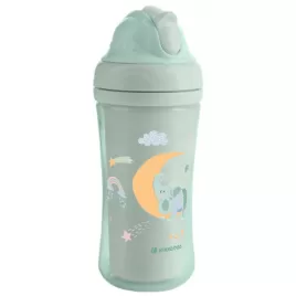 KikkaBoo Hrnek se silikonovým brčkem 220ml 8m+ Moony me