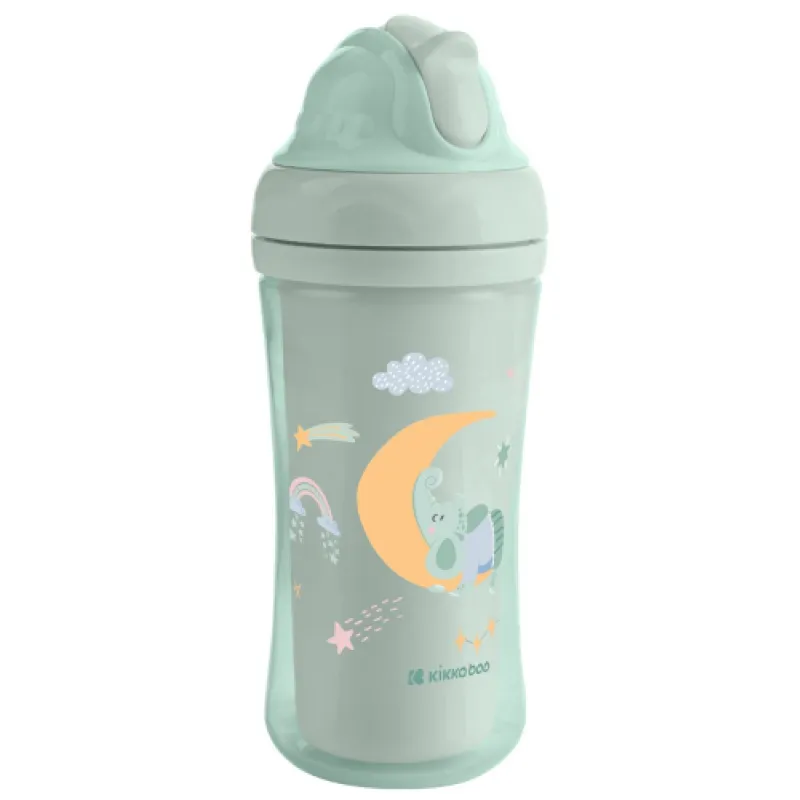 KikkaBoo Hrnek se silikonovým brčkem 220ml 8m+ Moony me