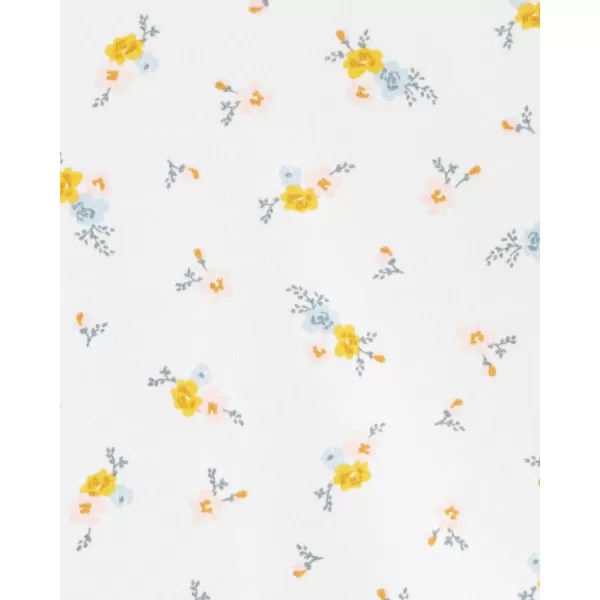 CARTER'S Set 2dílný triko kr. rukáv, kraťasy na kšandy Yellow Flowers holka 3m