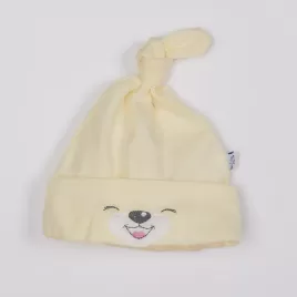 Bobas Fashion Bavlněná kojenecká čepička Lucky krémová