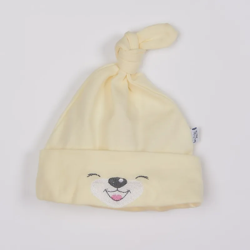 Bobas Fashion Bavlněná kojenecká čepička Lucky krémová