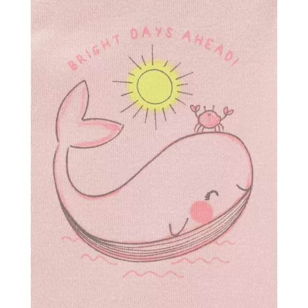 CARTER'S Set 3dílný legíny, body kr. rukáv, body bez rukávů Pink Whale dívka LBB NB/ vel. 56