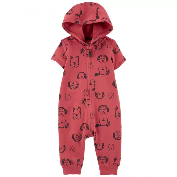 CARTER'S Overal na zip bez nožiček kr. rukáv Red Dog kluk 6m