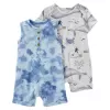 CARTER'S Overal letní krátký rukáv Grey Ocean chlapec LBB 2ks 3m