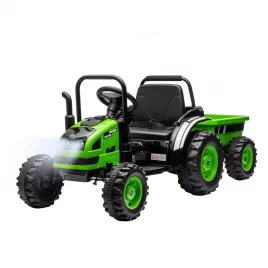 Milly Mally Elektrický traktor s vlečkou Farmer zelený