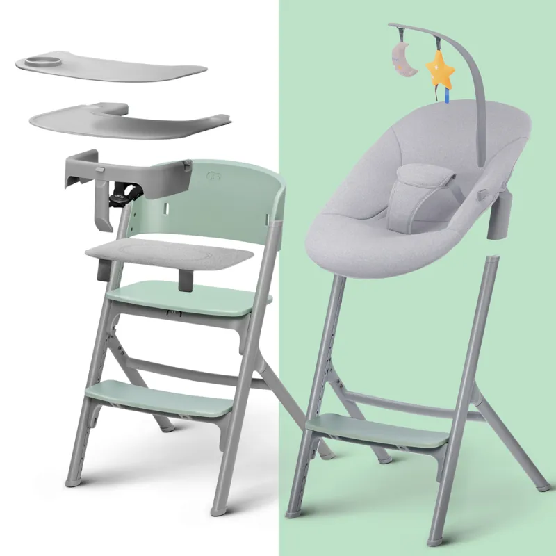 KINDERKRAFT SELECT Set jídelní židlička Livy + lehátko Calmee, Premium