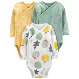 CARTER'S Body dlouhý rukáv Veggies neutrál LBB 3 ks PRO, vel. 46