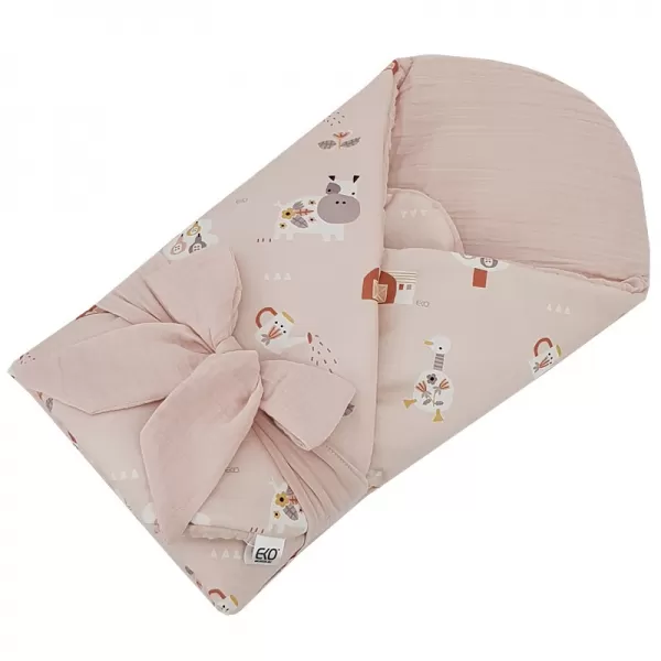 EKO Zavinovačka mušelínová s kokosovou vyjímatelnou vložkou My farma Muselin 75x75 cm