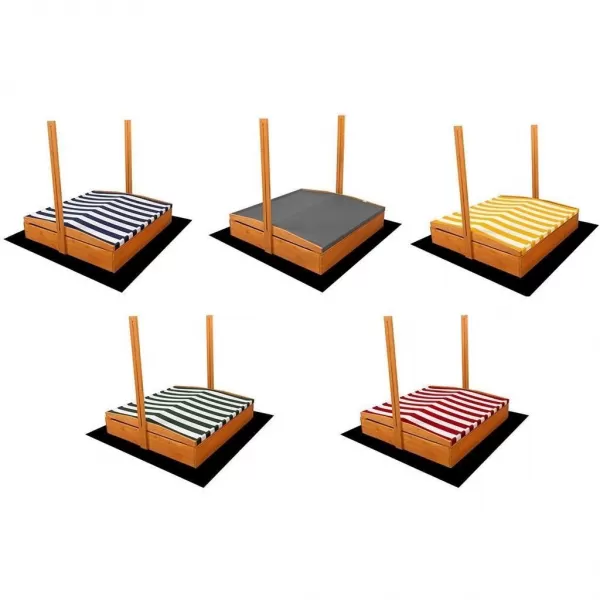 Baby Mix Dětské dřevěné pískoviště se stříškou 120x120 cm modro-bílé