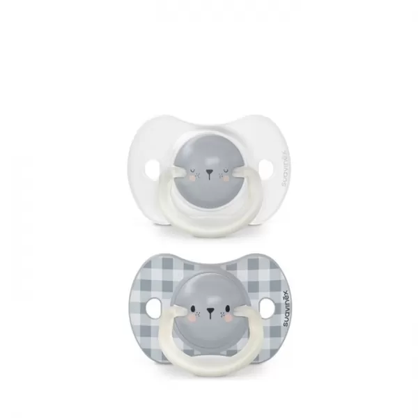 SUAVINEX Šidítko DEN&NOC fyziologické silikon 0-6 m - 2 ks