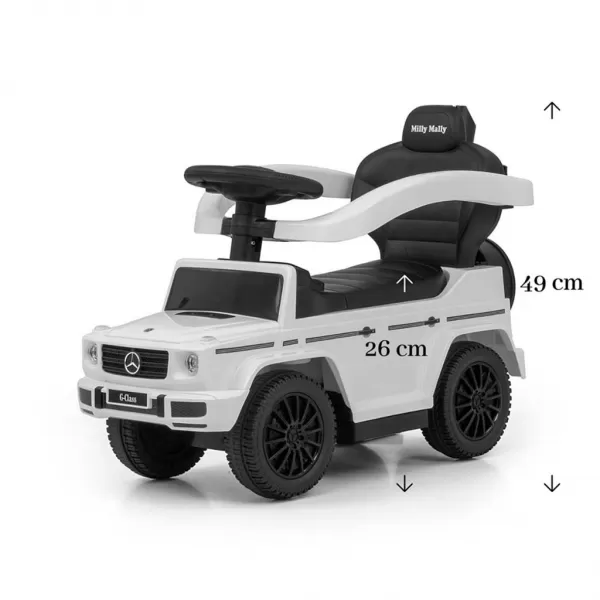 Milly Mally Odrážedlo s vodící tyčí MERCEDES G350d bílé