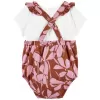 CARTER'S Set 2dílný triko kr. rukáv, kalhotky na kšandy Pink Foral holka NB/vel. 56