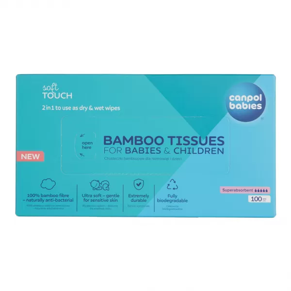 CANPOL BABIES Ubrousky bambusové 2v1, 100ks