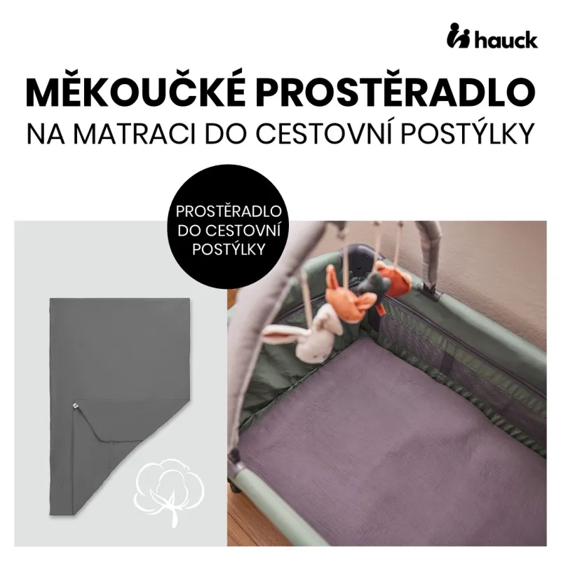 Hauck Měkké napínací prostěradlo 120x60, mušelín