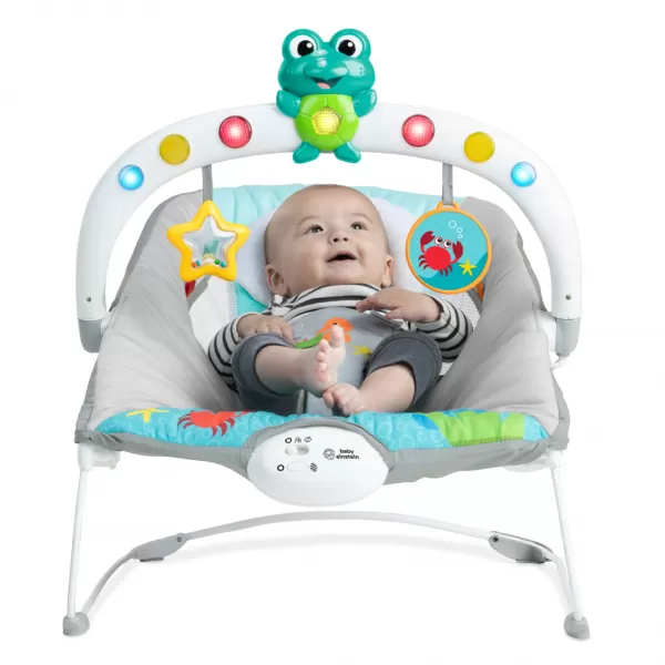 BABY EINSTEIN Lehátko hudební vibrační se světly Kick to It Neptune do 9 kg