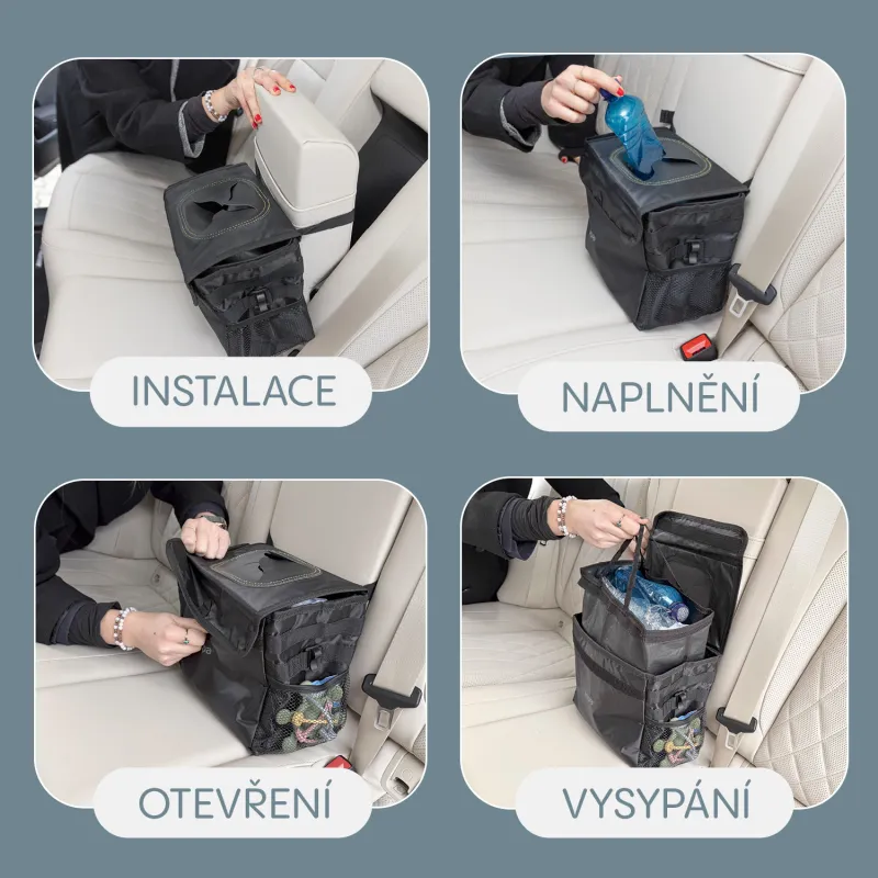 Zopa Odpadkový koš do auta vodotěsný s víkem