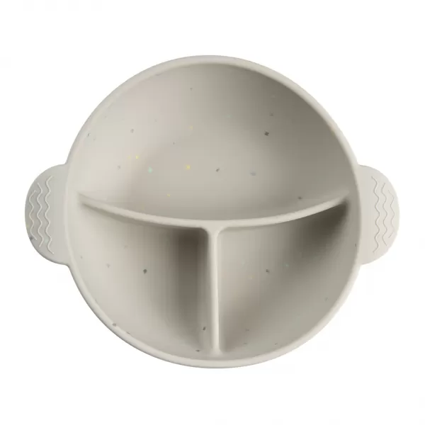 CANPOL BABIES Miska silikonová dělená s přísavkou Dots 360ml šedá