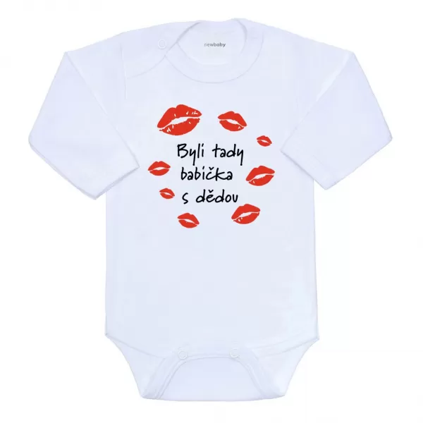 New Baby Dětské body s potiskem Byli tady babička s dědou
