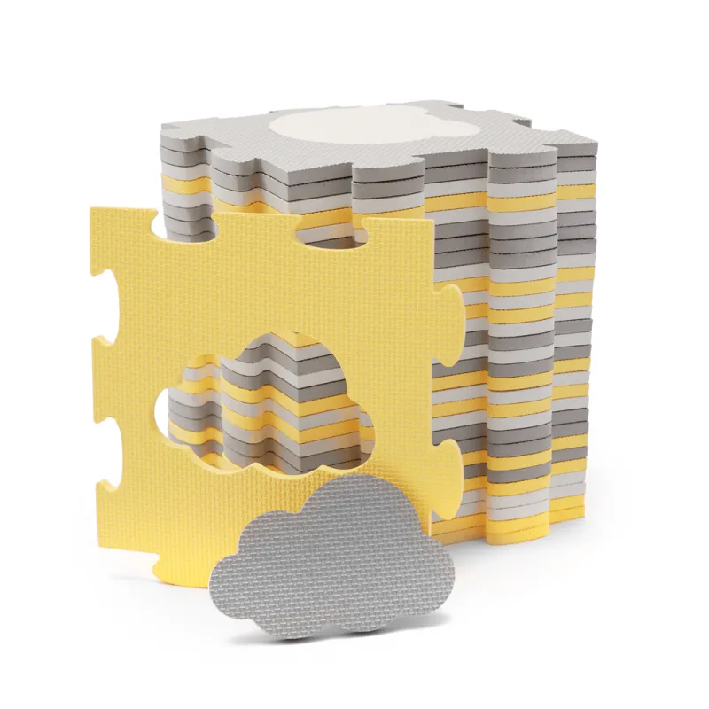 KINDERKRAFT Podložka pěnová puzzle Luno Shapes 185 x 165 cm Yellow, 30ks, Premium