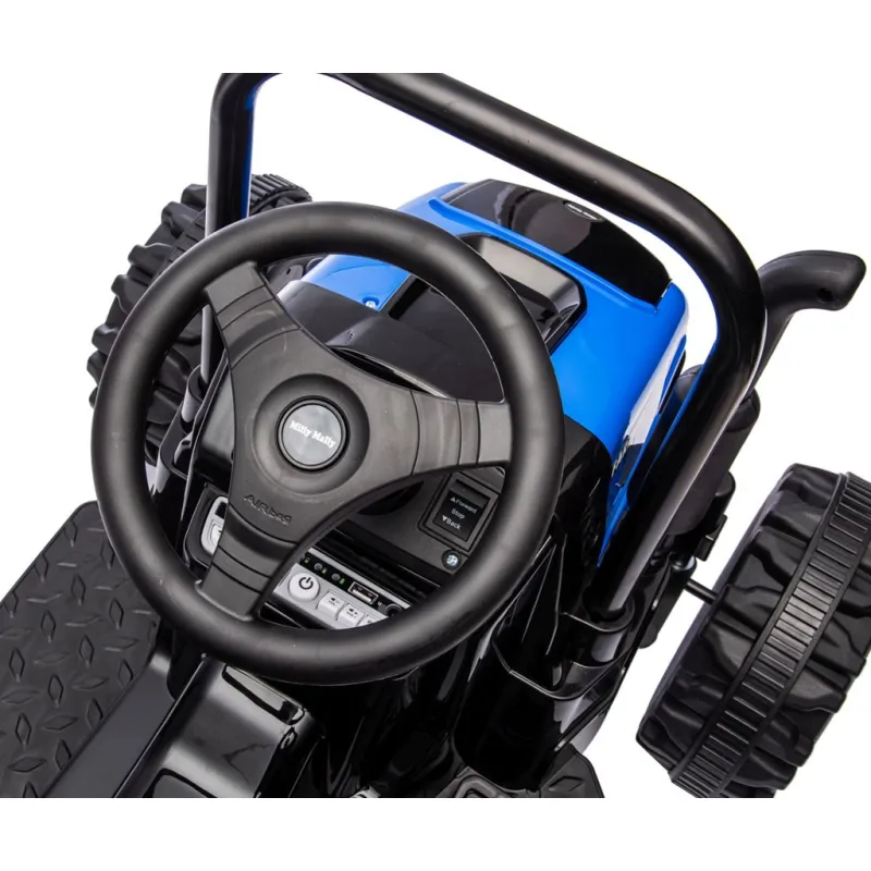 Milly Mally Elektrický traktor s vlečkou Farmer modrý