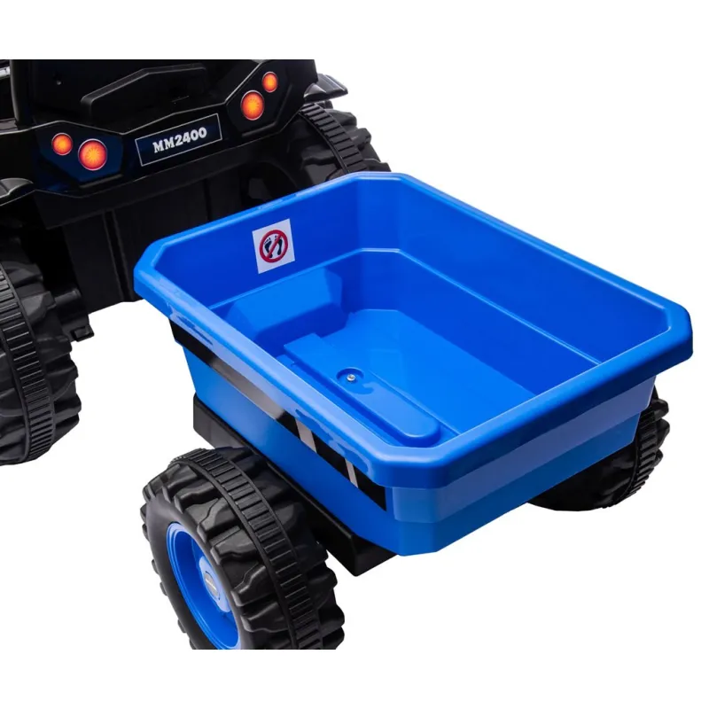 Milly Mally Elektrický traktor s vlečkou Farmer modrý