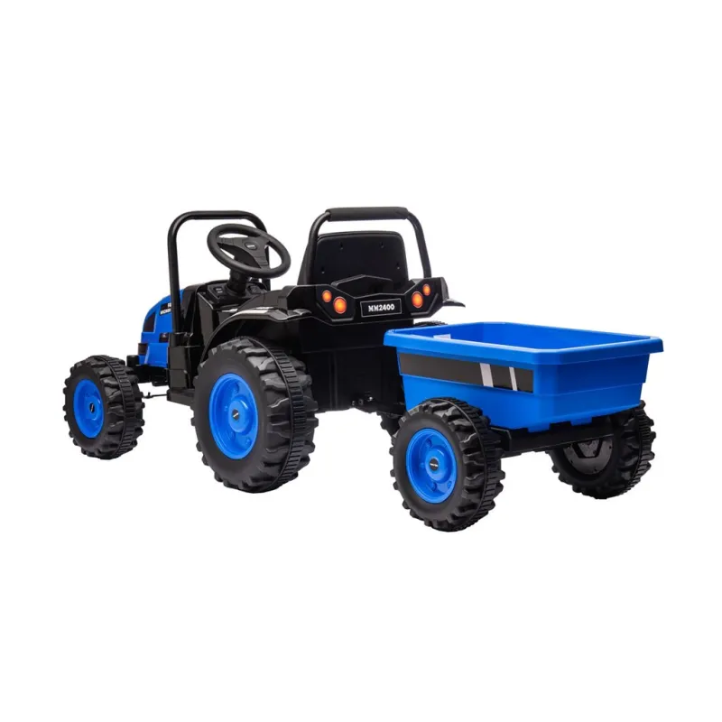 Milly Mally Elektrický traktor s vlečkou Farmer modrý