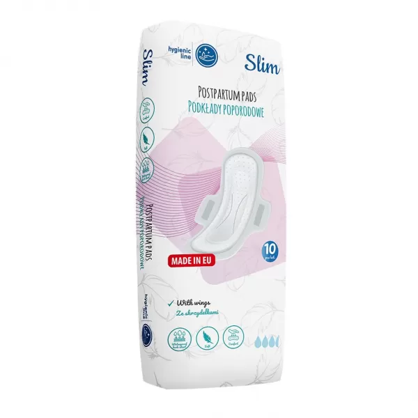 Akuku Jednorázové ultrasavé poporodní vložky s křidélky Slim 10 ks v balení