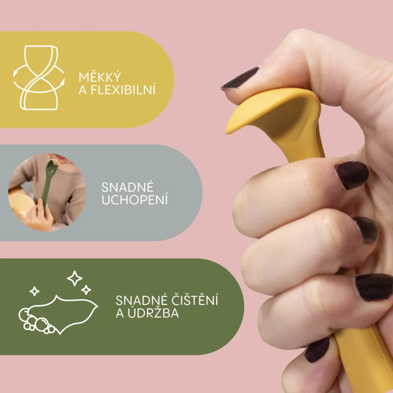 Zopa Silikonová lžička, Mustard Yellow
