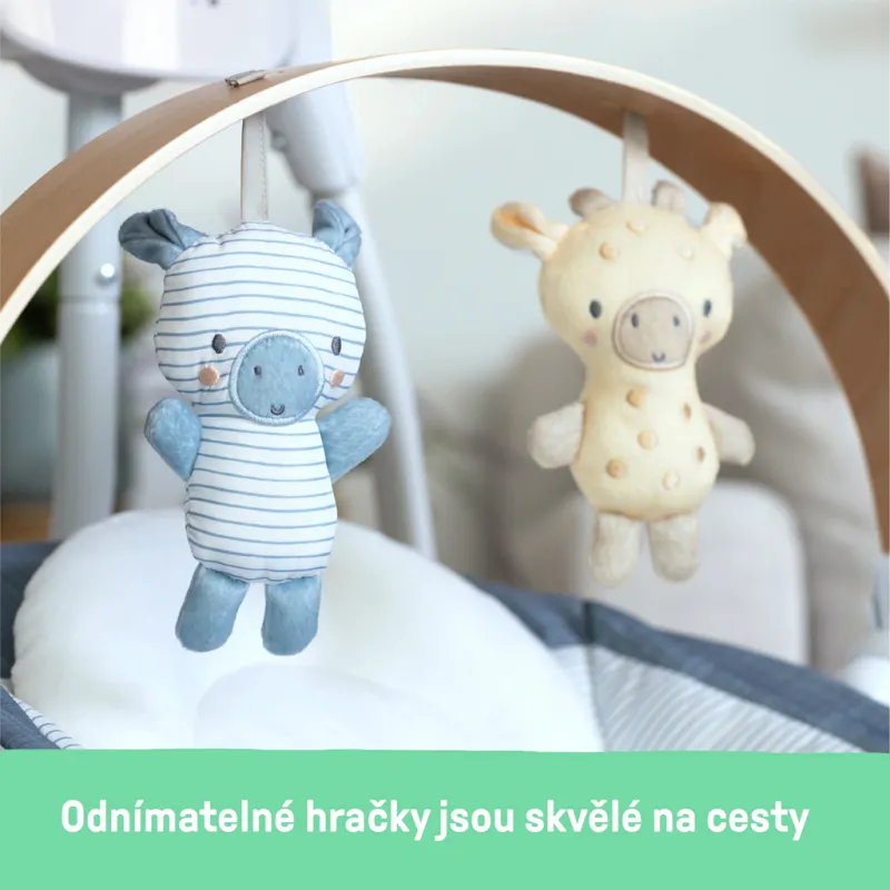 INGENUITY Houpačka pohupující hudební Chambray 0m+, do 9 kg