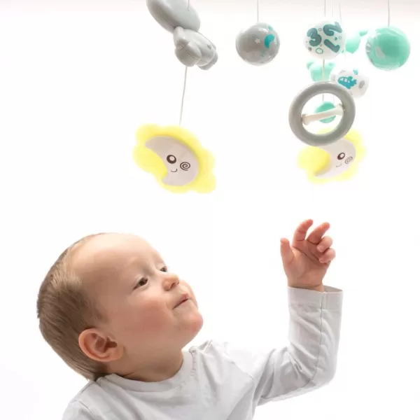 Baby Mix Kolotoč nad postýlku se světelným projektorem šedý